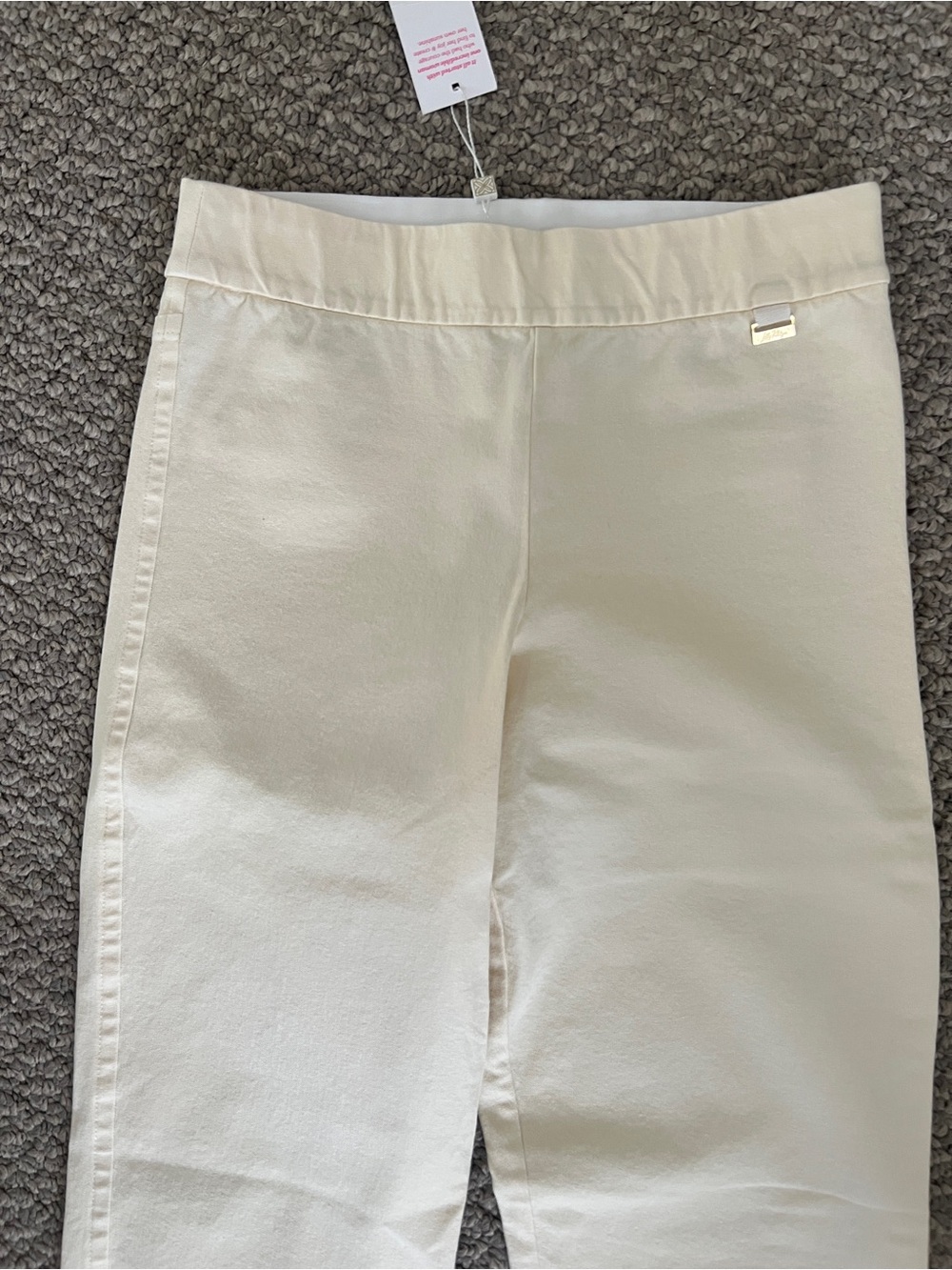 NWT Lilly Pulitzer Declynn Polished High Rise Straight Leg Pants Creme Brulee 4